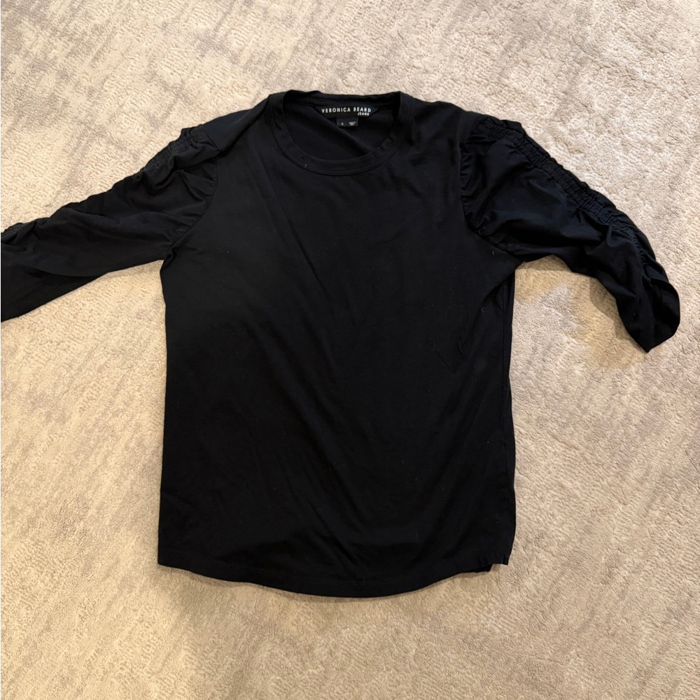 Veronica Beard waldorf Black 3/4 sleeve women’s  Tee - Picture 3 of 4